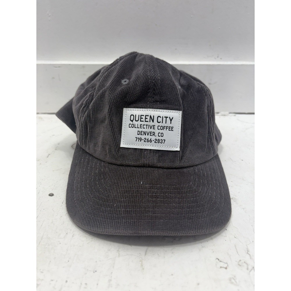 Queen City Collective Coffee Hat Cap Corduroy Gray Denver Colorado Adjustable